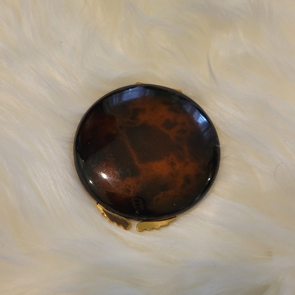 VINTAGE GUCCI GOLD AND TORTOISESHELL COMPACT MIRROR
